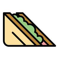 vector de contorno de color de icono de sándwich de jamón