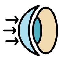 Eye lens icon color outline vector