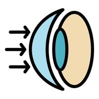 Eye lens icon color outline vector