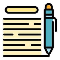 Student writing icon color outline vector