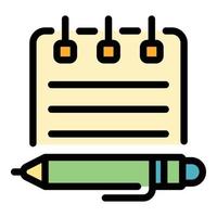 Writing tools icon color outline vector