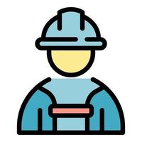 Student job constructor icon color outline vector