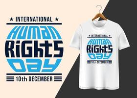 diseño de camiseta del 10 de diciembre del día internacional de los derechos humanos vector