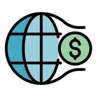 Money global network icon color outline vector