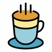 Tea drink icon color outline vector