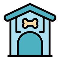 Dog kennel icon color outline vector