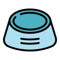 Empty dog dish icon color outline vector