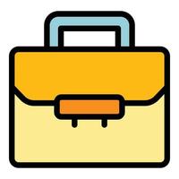 Academy briefcase icon color outline vector