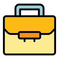 Academy briefcase icon color outline vector