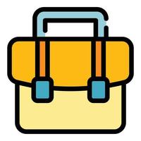vector de esquema de color de icono de maletín de cartera