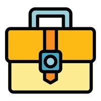 Student briefcase icon color outline vector