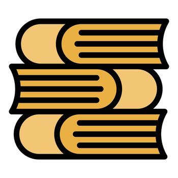 vector de contorno de color de icono de pila de libro de examen final