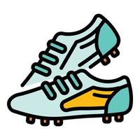 vector de contorno de color de icono de botas de fútbol de competencia