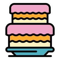 Berry cake icon color outline vector