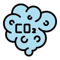 vector de contorno de color de icono de nube de co2