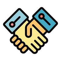 Standard handshake icon color outline vector