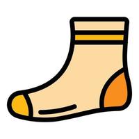 Footwear sock icon color outline vector