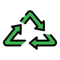 Recycle triangle icon color outline vector