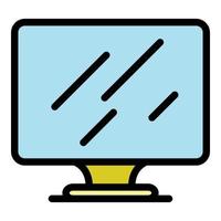 New monitor icon color outline vector