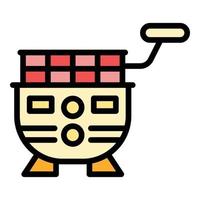 French deep fryer icon color outline vector