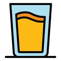 Warm glass mug icon color outline vector