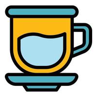 Half drink mug icon color outline vector