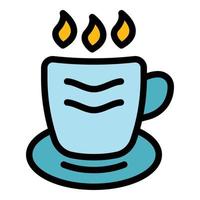 Cafe mug icon color outline vector