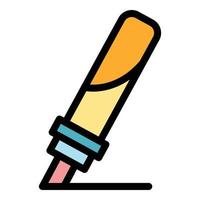 Calligraphy pen icon color outline vector