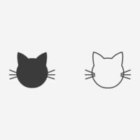 mascota, gatito, gatito, gato, animal icono vector conjunto símbolo signo