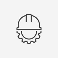 engineer with cogwheel icon vector. work, industry symbol sign vector