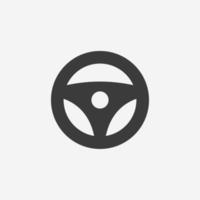 car steering wheel icon vector symbol sign