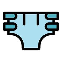 Nappy diaper icon color outline vector