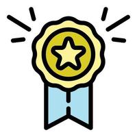 Token medal icon color outline vector