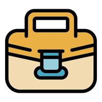 Suitcase office icon color outline vector