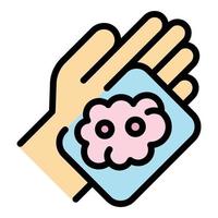 Sponge in hand icon color outline vector