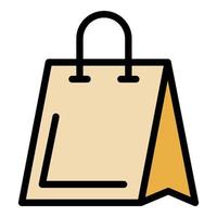 Reusable eco bag icon color outline vector