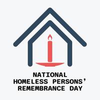 National Homeless Persons Remembrance Day background. vector