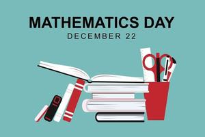 Mathematics Day background. Design with books. vector