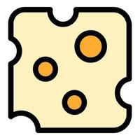 Sliced cheese icon color outline vector