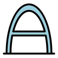 Handicapped walker icon color outline vector