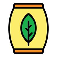 Fertilizer barrel icon color outline vector