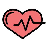 Heart pulse icon color outline vector