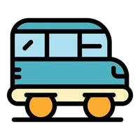 Tourist bus icon color outline vector