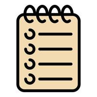 Notepad icon color outline vector