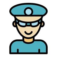 Driving school instructor icon color outline vector