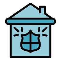 House security icon color outline vector