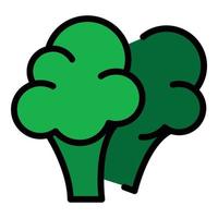 Broccoli icon color outline vector