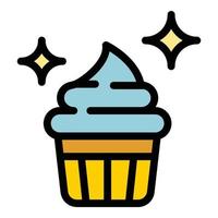 Dessert food icon color outline vector