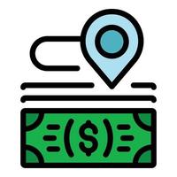 Money location icon color outline vector