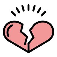 Heartbroken icon color outline vector